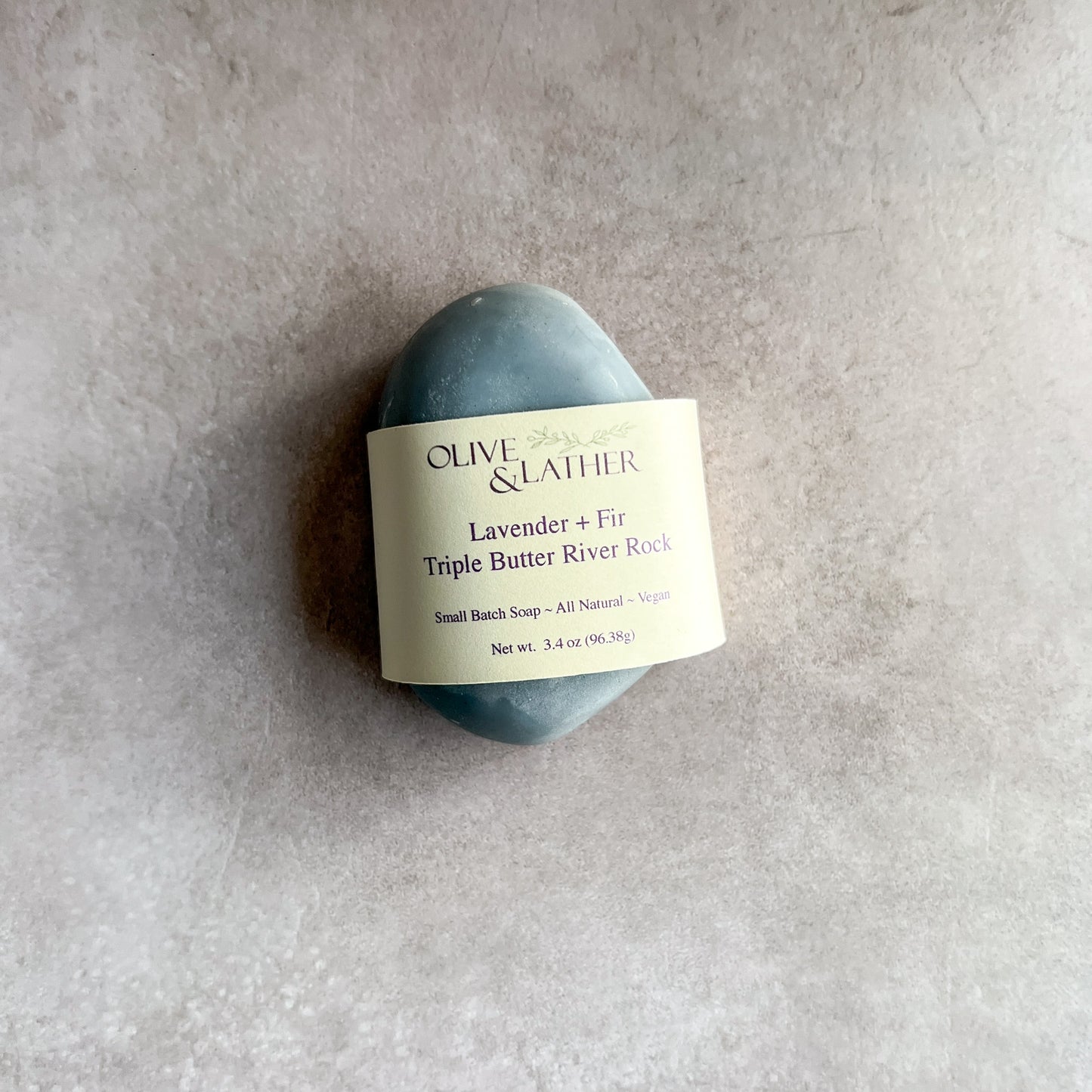 Triple Butter River Rock Soap ~ Lavender + Fir Needle + Sweet Orange